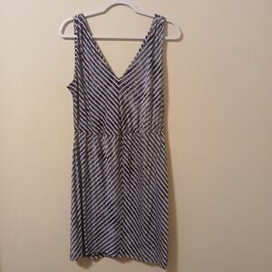 ALYX Limited Women's A-Line Dress Sleeveless V-Neck Striped Blue White Size XL36